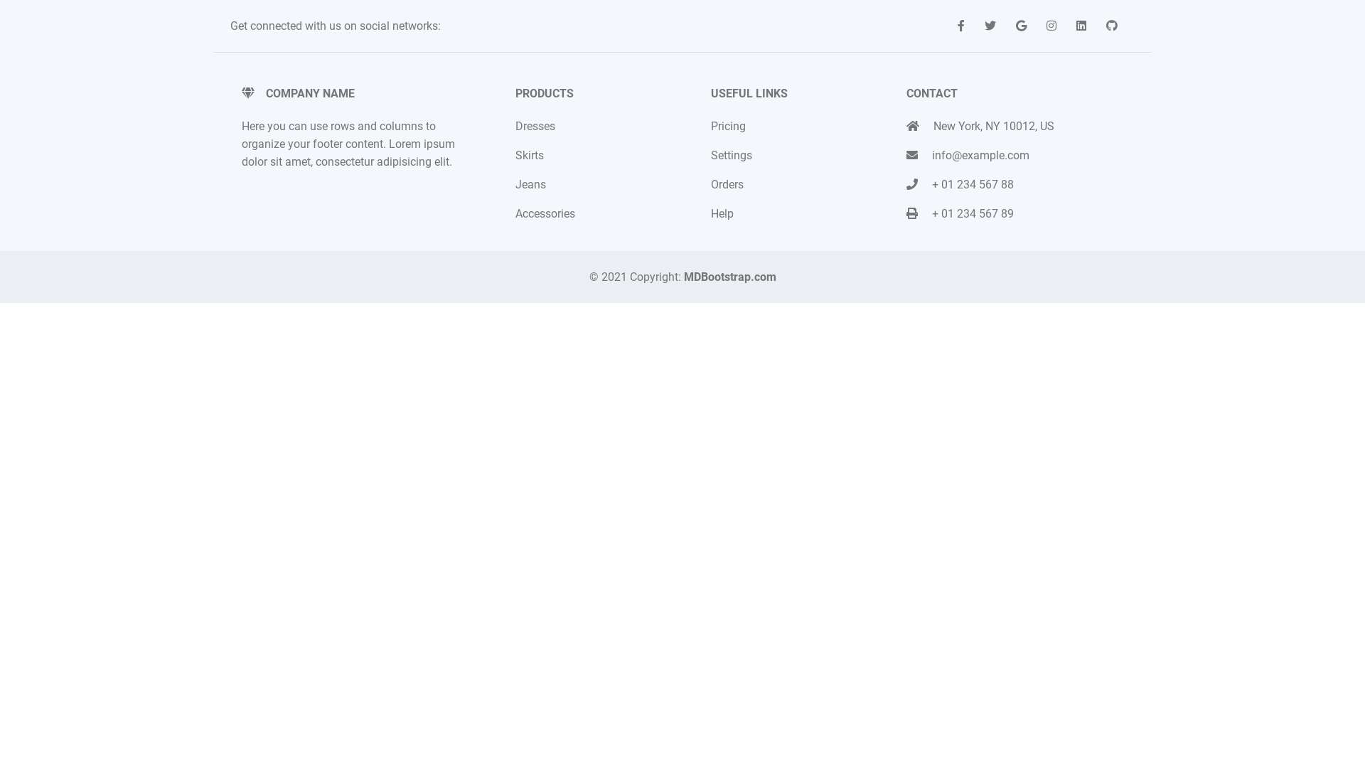 MDBootstrap Snippets - Material Design for Bootstrap
