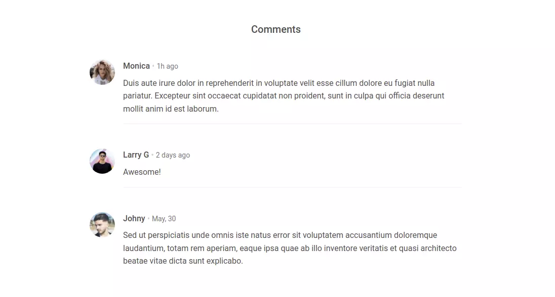 Bootstrap 5 Blog Template Comments