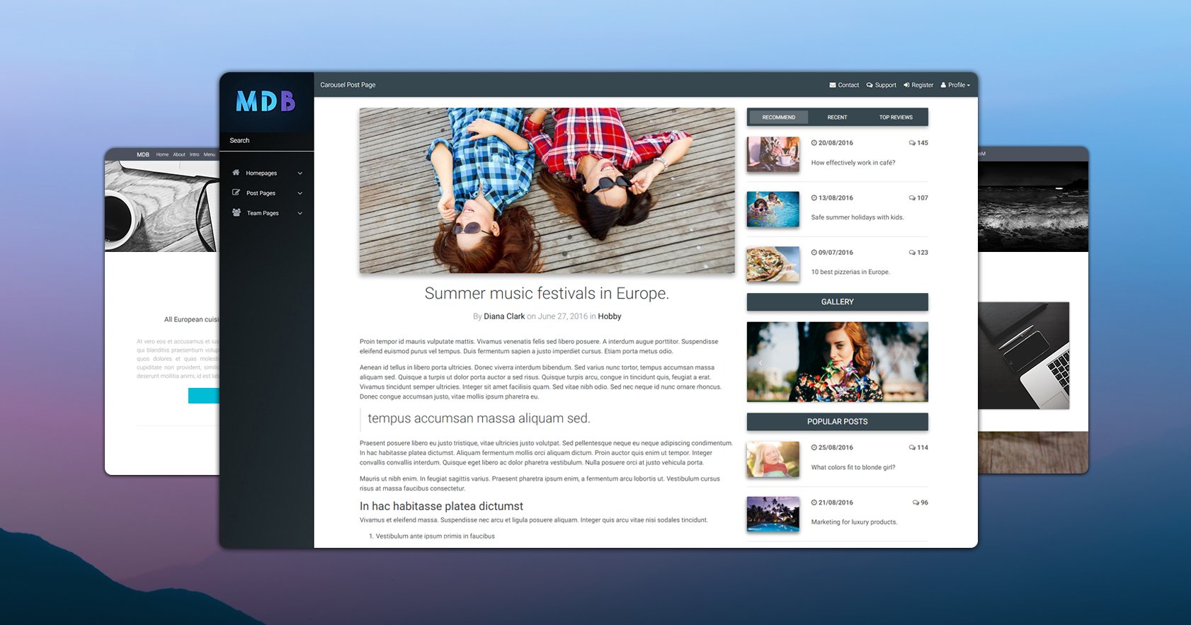 Material Design Bootstrap Template