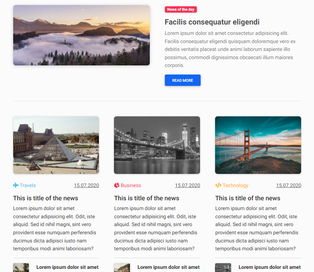 Bootstrap 5 News Feed
