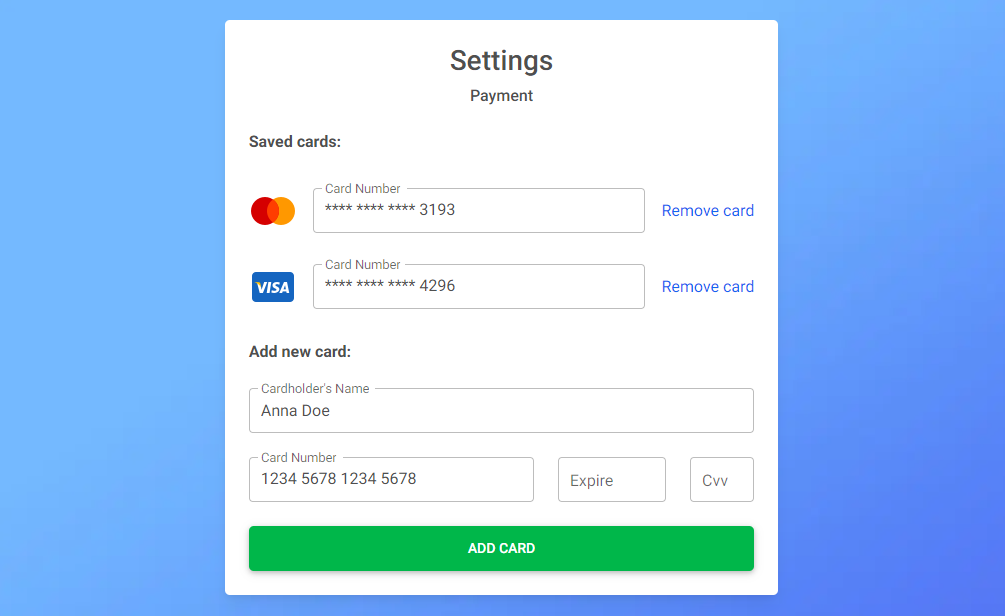 Bootstrap 5 Payment Forms