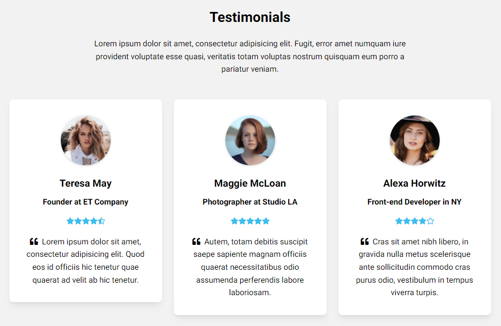 Bootstrap 5 Testimonials