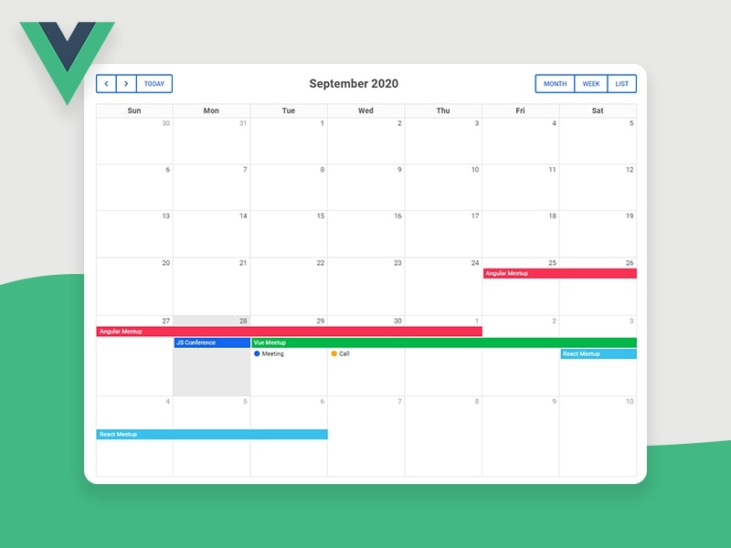 Vue Calendar Bootstrap
