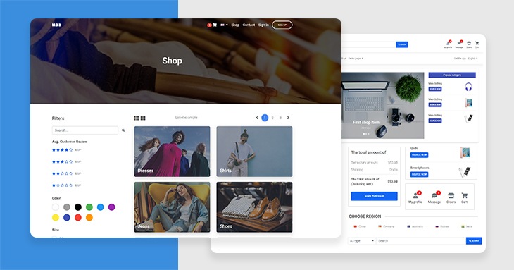 MD Bootstrap eCommerce UI Kit - Material Design 2.0 - Material Design
