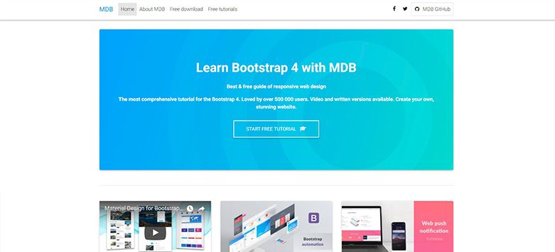 Blog Free Template Bootstrap 4 Material Design