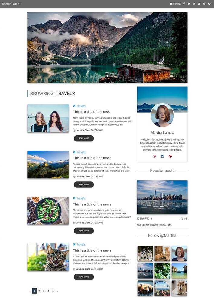 Material Design for Bootstrap Magazine Template