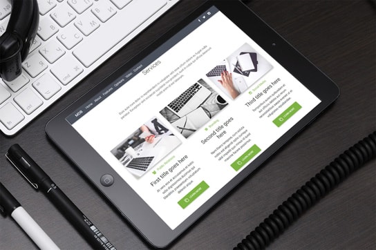 MDB website displayed on iPad