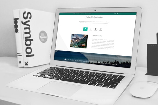 MDB website displayed on laptop