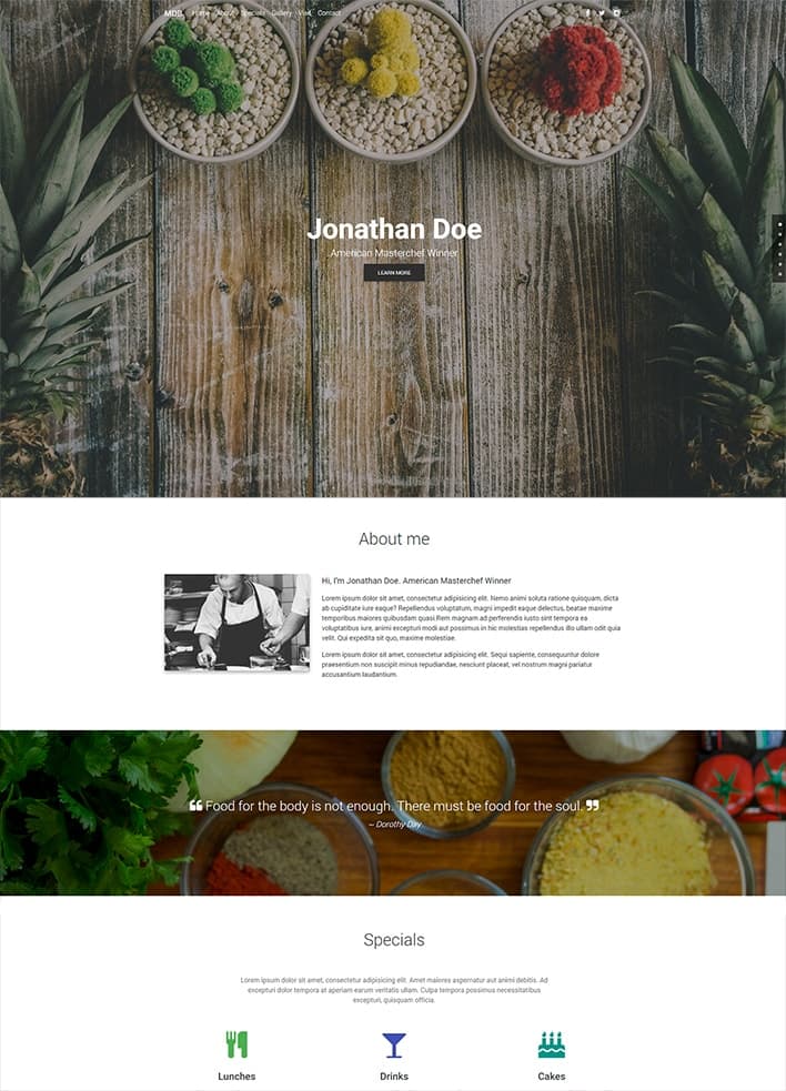 MDB Coulinary Portfolio Template