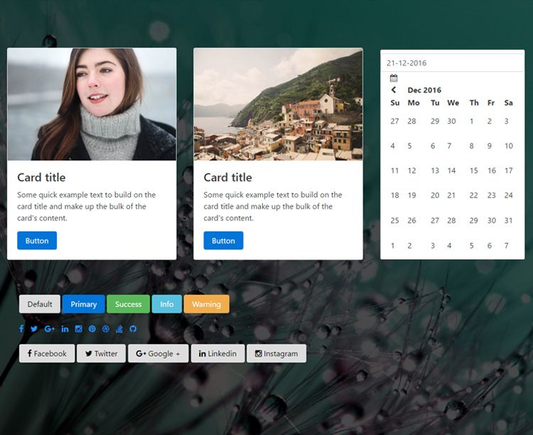 Components made pure Bootstrap
