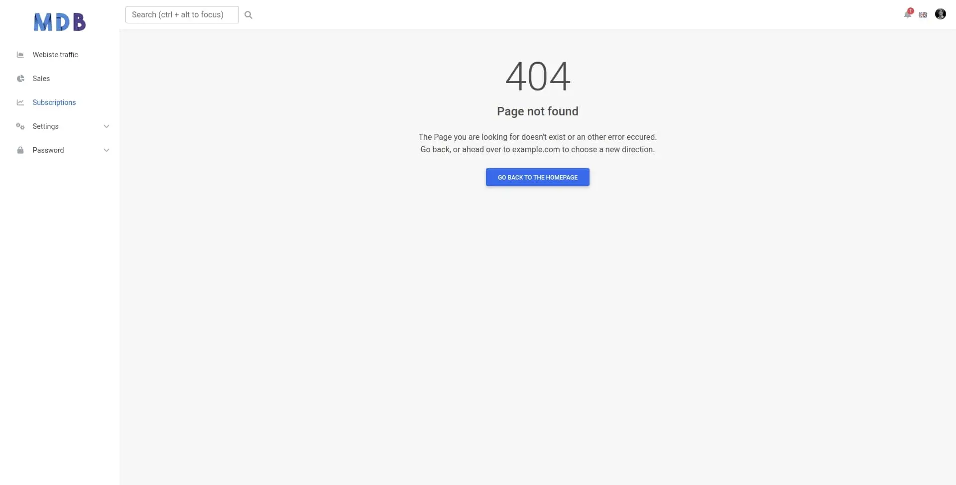 Bootstrap 5 404 page