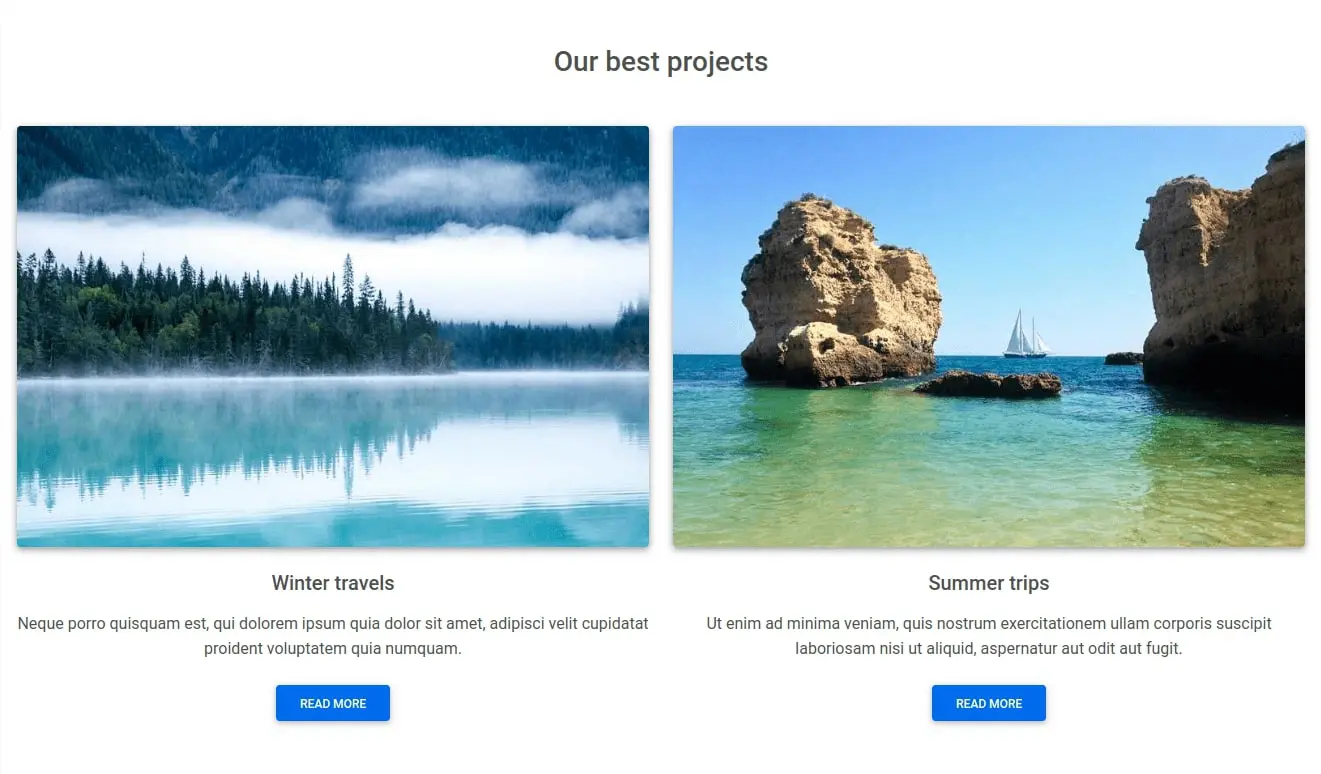 Bootstrap 5 Landing Page Projects Design Block