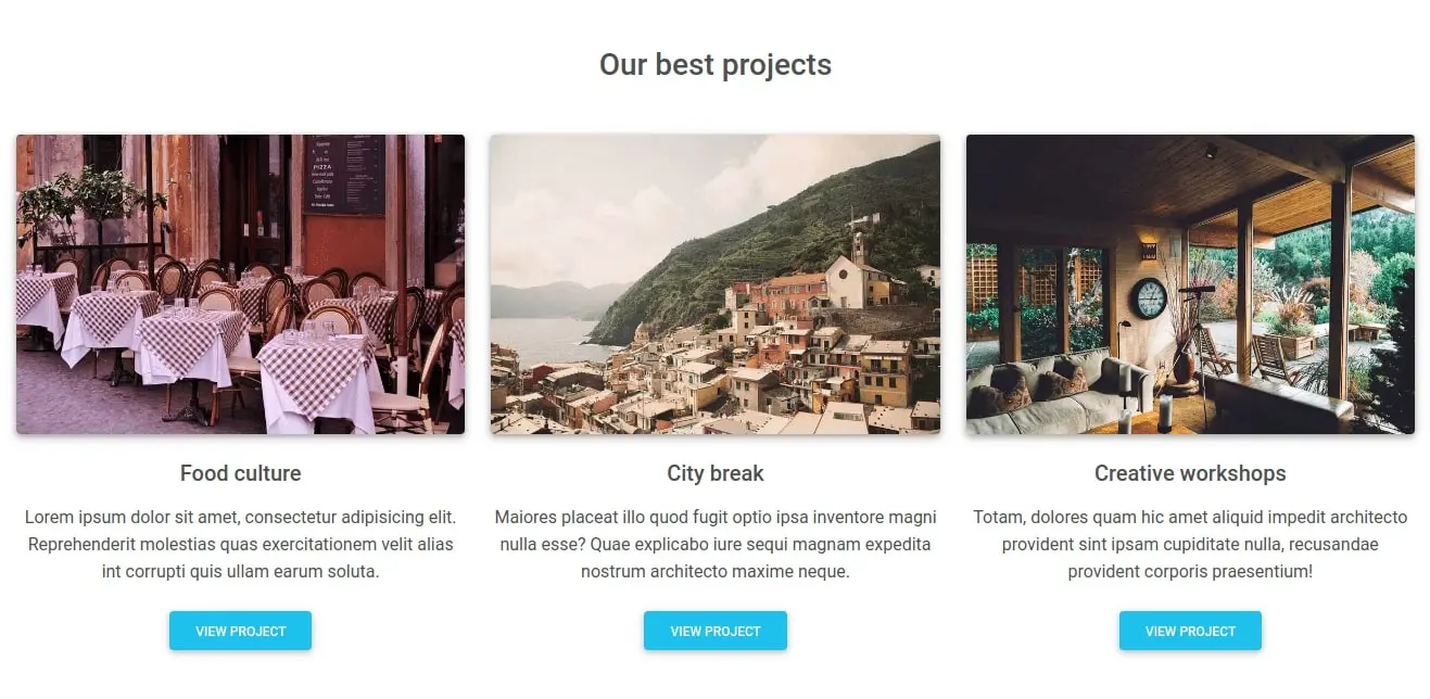 Bootstrap 5 Landing Page Projects Design Block