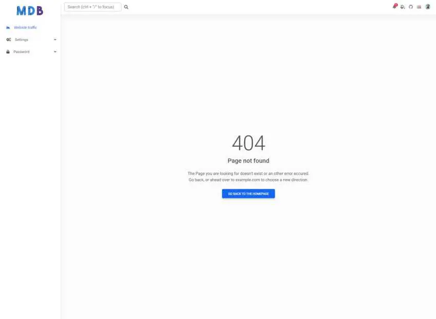 Bootstrap 5 & React 404 page