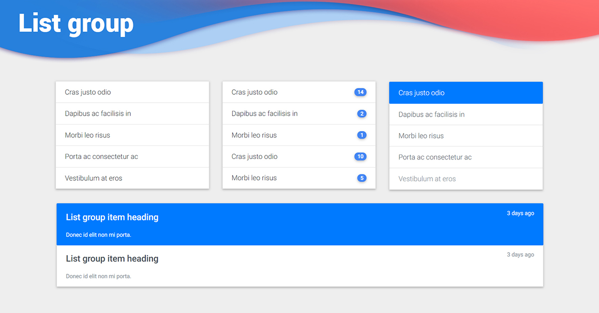Bootstrap List Groups - examples & tutorial. Basic ...