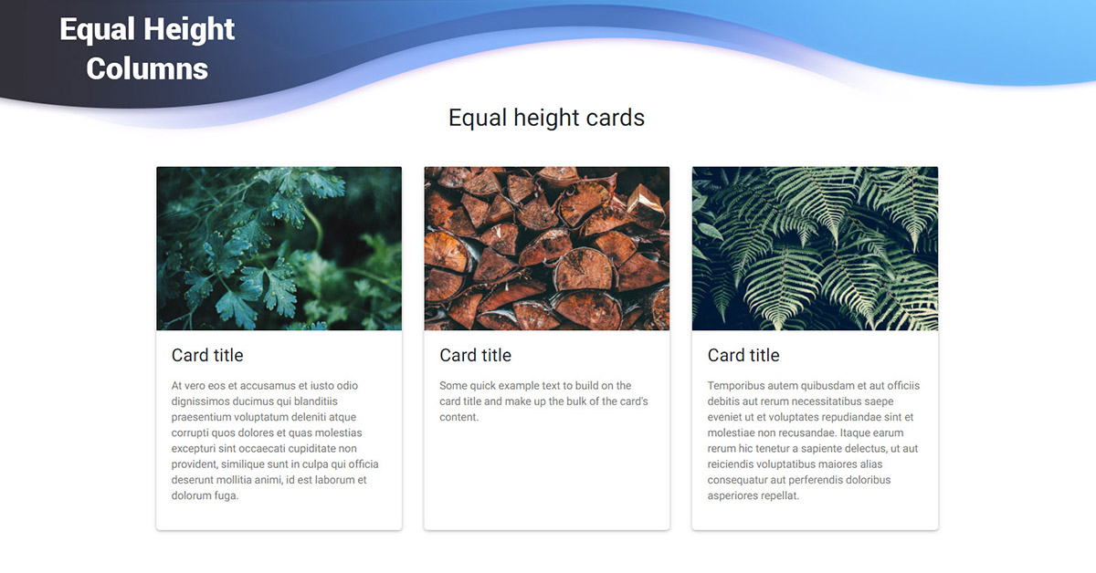 Bootstrap height. Bootstrap column height. Bootstrap высота. Simple Bootstrap Card. Tutorial example.