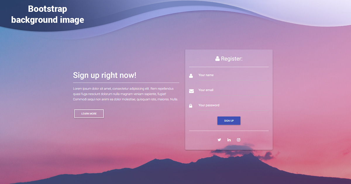 Bootstrap Background Image Examples Tutorial Advanced Usage Material Design For Bootstrap