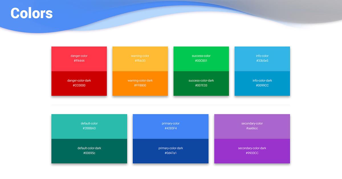 Material Design Color Chart