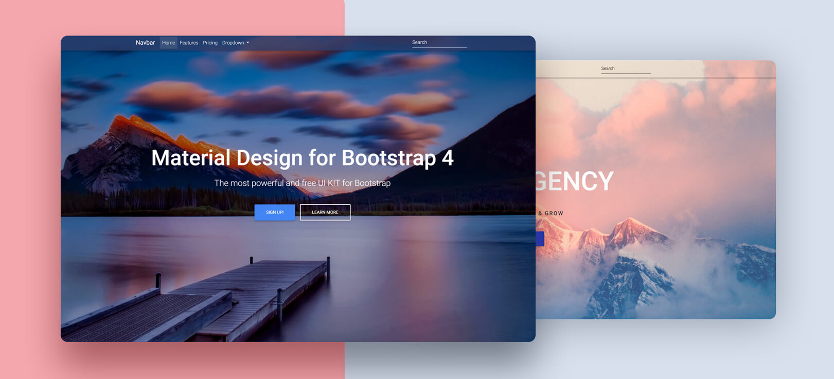 Full Background Image Template Material Design For Bootstrap