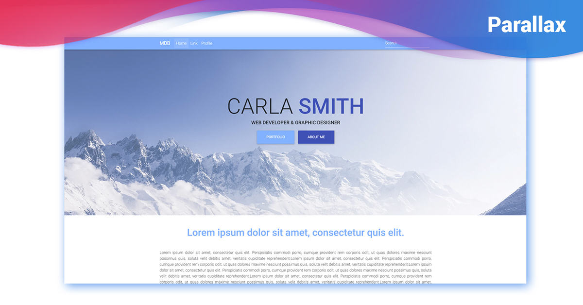 bootstrap parallax scrolling template