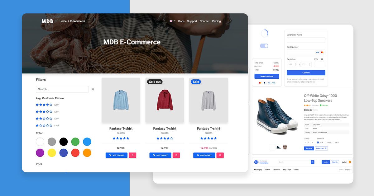 MD Bootstrap eCommerce UI Kit - Material Design 2.0 - Material Design
