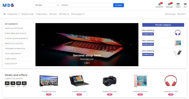 Example eCommerce Homepage